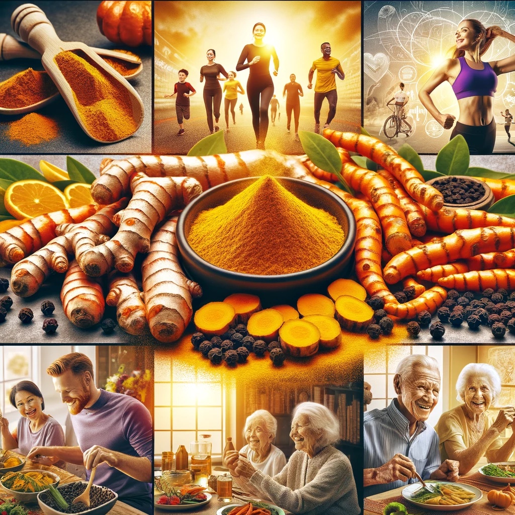 Kollage zum Thema Curcumin und Langlebigkeit - Collage on curcumin and longevity